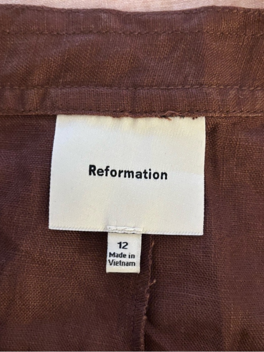 Reformation Etta Linen Skirt in Brown - Picture 5 of 5